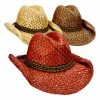 Brand new 🌟 Hats & Caps 👩 Women's Dorfman-Pacific Western Crocheted Ribbon Assorted Cowboy Hat ⭐