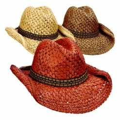 Brand new 🌟 Hats & Caps 👩 Women's Dorfman-Pacific Western Crocheted Ribbon Assorted Cowboy Hat ⭐