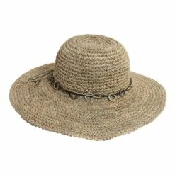Best Sale 🤩 Hats & Caps 👩 Women's Dorfman-Pacific Rayne Crocheted Seagrass Sun Hat 🌟
